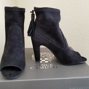 Vince Camuto Black Suede Tassel Bootie